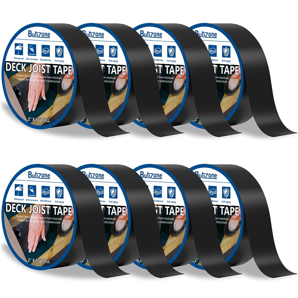 Joist Tape for Decking, 2" x 50' Butyl Joist Tape, Black Waterproof