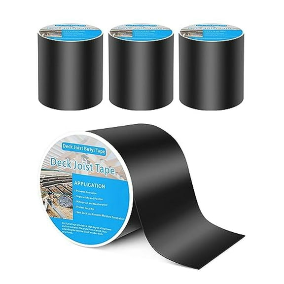 Joist Tape for Decking, 6" x 50' Seal Butyl Joist Tape Deck Joist Flashing Tape Waterproof Weather Resistance 4Pcs