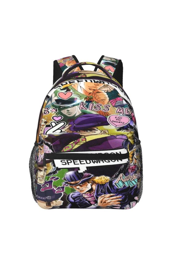 Jojo Bizarre Adventure Backpack Cute Cartoon Lightweight Backpacks Portable Outdoor Travel