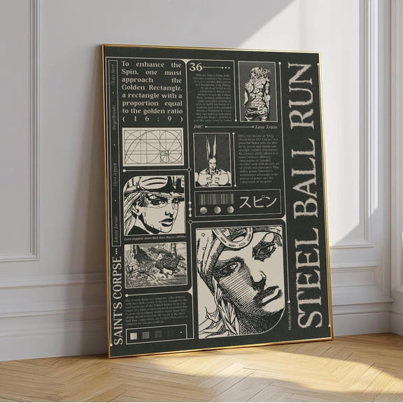 Jojo Bizarre Adventure Poster, Steel Ball Run Johnny Joestar Anime Poster, Vintage Manga Wall Art, Jojo Anime Print, Otaku Room Decor Gift Unframed Size 24''x36'' GooGate