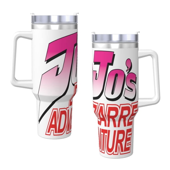 Jojo'S Bizarre Adventure 40 Oz Tumbler With Handle And Straw Double Wall Stainless Steel Sublimation Tumbler With Handle Leakproof,Bpa-Free,Keep Cold Hours