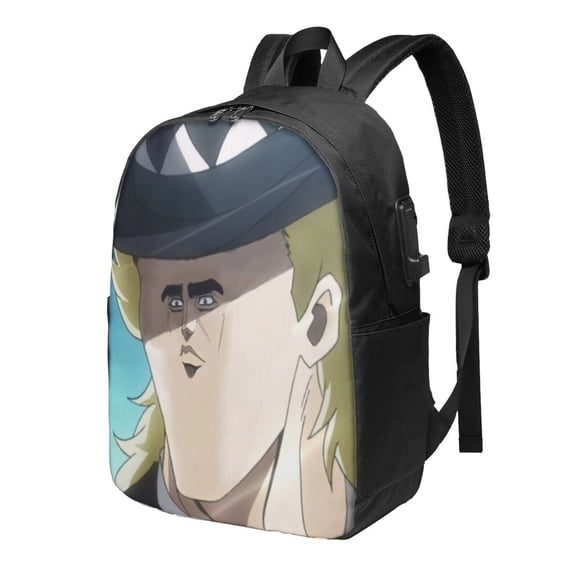 Jojo'S Bizarre Adventure Backpack Fashion Travel Backpack Laptop Backpack 17 Inch External Usb Interface Headphone Line Interface