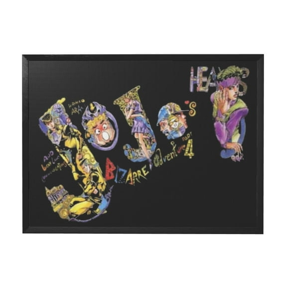 Jojo'S Bizarre Adventure Black Framed Canvas Wall Art Fashion Decor, 12x16in Wall Decor For Living Room, Bedroom, Office