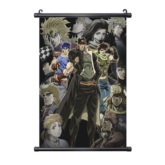 Jojo'S Bizarre Adventure Hanging Poster Prints Canvas PVC Scroll Shaft Wall Art Painting Wall Banner Artwork Decor for Home Living Room Bedroom 16"X24"