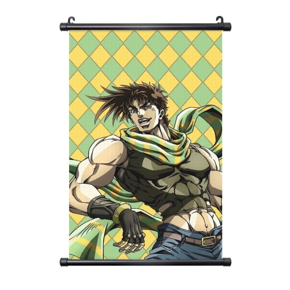 Jojo'S Bizarre Adventure Hanging Poster Prints Canvas PVC Scroll Shaft Wall Art Painting Wall Banner Artwork Decor for Home Living Room Bedroom 16"X24"