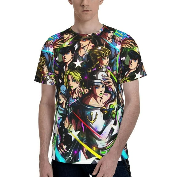 Jojo'S Bizarre Adventure Men's T-Shirt Graphic Print Crew Neck Unisex Short Sleeve Hip Hop Adults Tees Top Streetwear