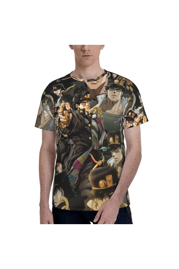 Jojo'S Bizarre Adventure Men's T-Shirt Graphic Print Crew Neck Unisex Short Sleeve Hip Hop Adults Tees Top Streetwear