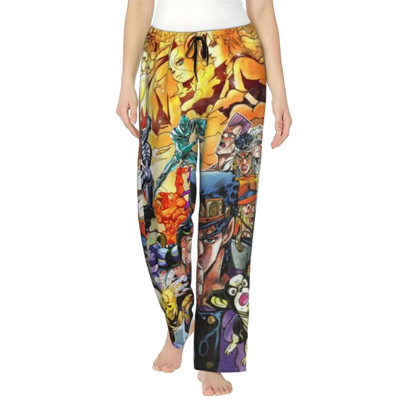 Jojo'S Bizarre Adventure Women's Pajama Pants, Cartoon Ultra Soft Comfy Lounge Bottoms, Casual Sleep Pj Pants Sleepwear With Pockets Drawstring