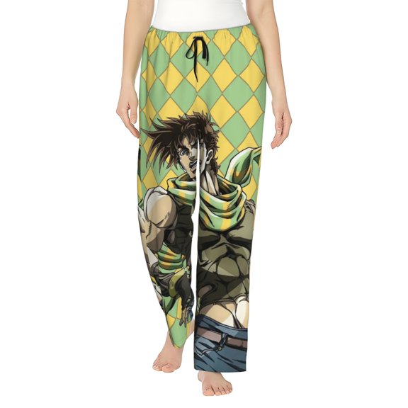 Jojo'S Bizarre Adventure Women's Pajama Pants, Cartoon Ultra Soft Comfy Lounge Bottoms, Casual Sleep Pj Pants Sleepwear With Pockets Drawstring