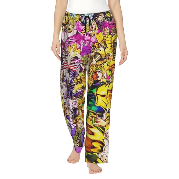 Jojo'S Bizarre Adventure Women's Pajama Pants, Cartoon Ultra Soft Comfy Lounge Bottoms, Casual Sleep Pj Pants Sleepwear With Pockets Drawstring