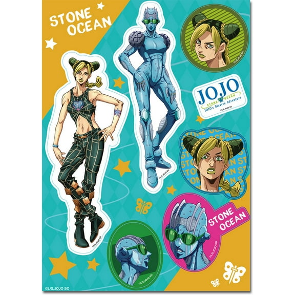 Jojo S5 Stone Ocean - Jolyne Cujoh & Stand Sticker Set 5"X7"