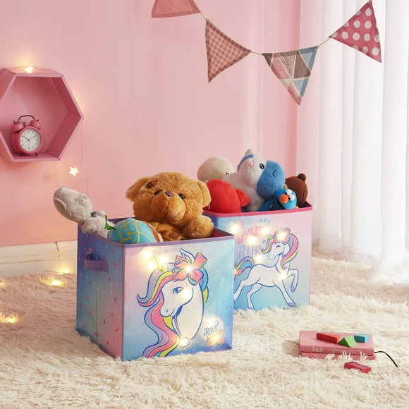 Jojo Siwa 2 pack Light Up Kids Storage Cubes