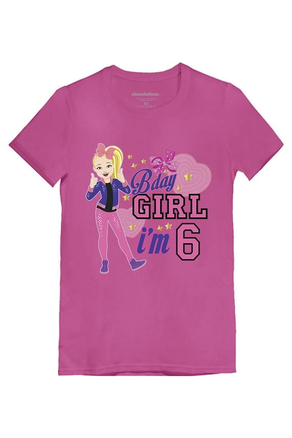 Jojo Siwa Birthday Girl Shirt - Perfect Gift for 6 Year Old - Celebrate 6th Birthday with Favorite Star - Official Jojo Siwa Fan Apparel - Birthday Party Outfit - Wow pink M (5-6T)