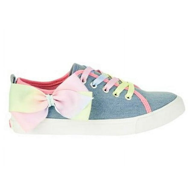 Jojo Siwa Girl's Denim Lace Up Sneakers With Bow