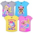 thumbnail image 1 of Jojo Siwa Girls 4 Pack Character Short Sleeve Tees, Toddler, 1 of 9