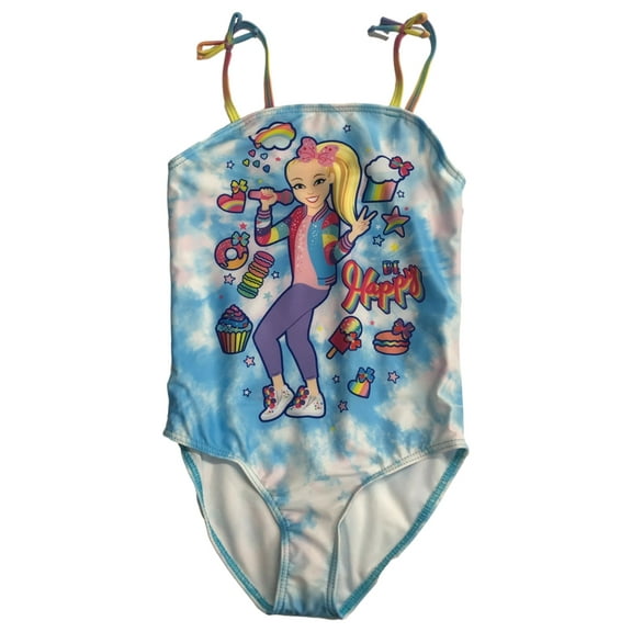 Jojo Siwa Girls Blue 1pc Be Happy Swimming Bathing Suit 7-8