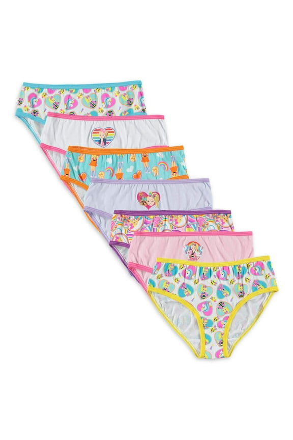 Girls Briefs Panties, 7 Pack, Sizes 4-8