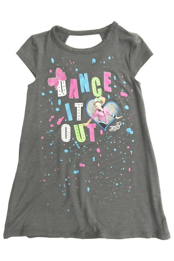 Siwa Girls Gray Dance It Out Tee Shirt Dress X-Small (4-5)