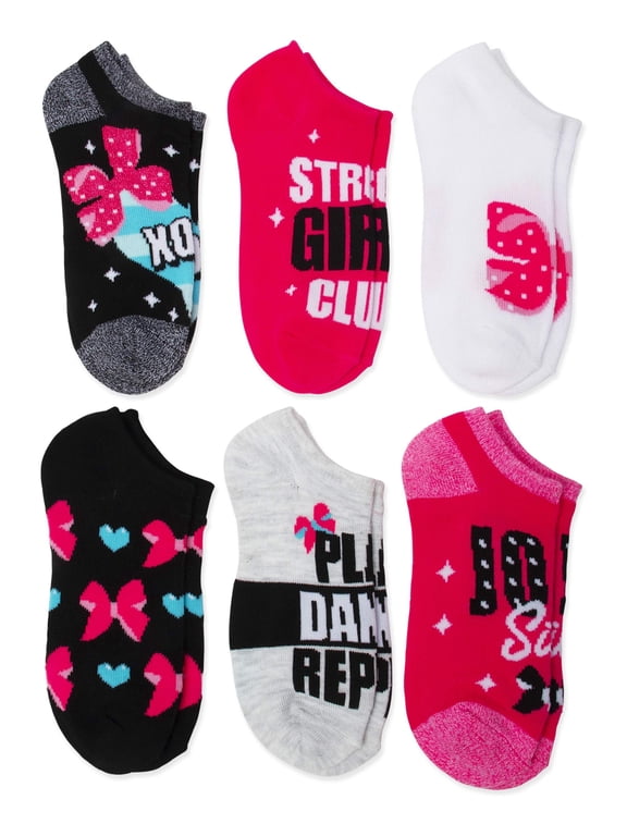 Girls No Show Socks, 6-Pack