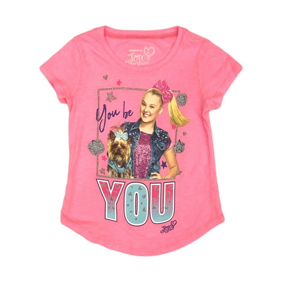 Jojo Siwa Girls Pink Sparkle You Be You T-Shirt Tee Shirt X-Large (12/14)