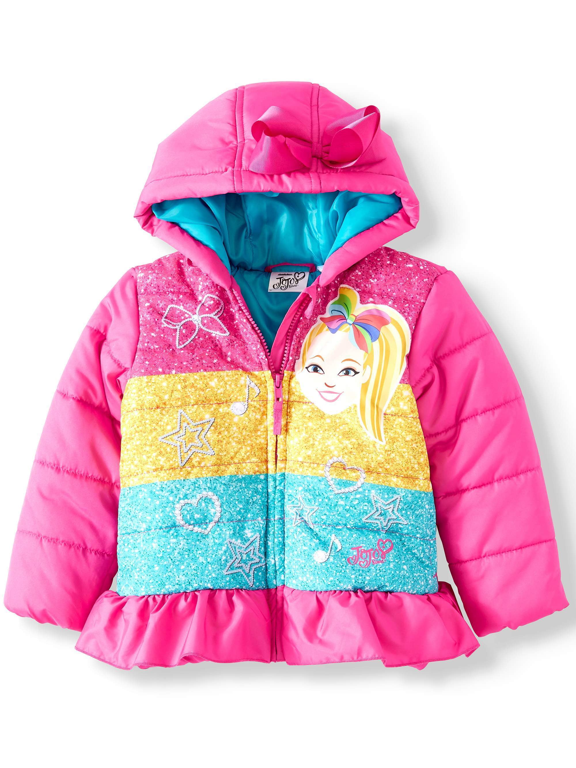 Jojo Siwa Girls Winter Jacket Winter Coat with Bow Pink