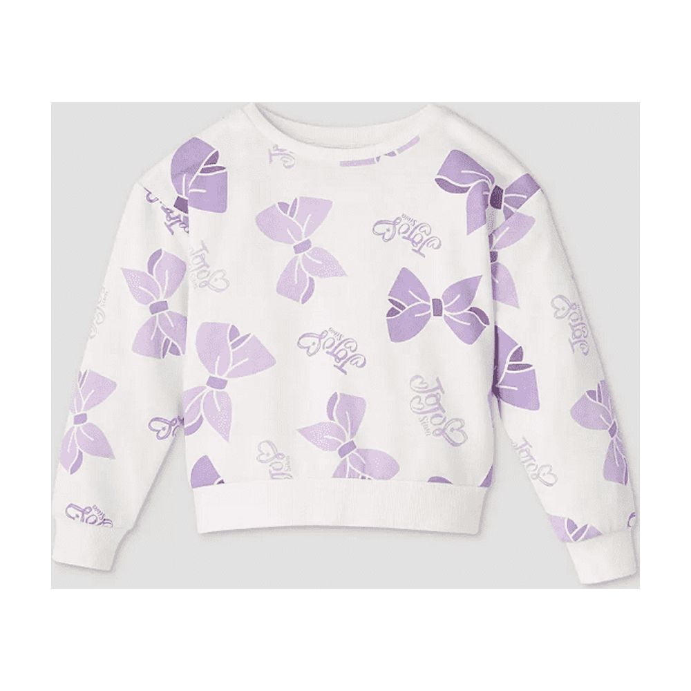 Jojo Siwa Girls Purple Bows Valentine Long Sleeve Tee Shirt Sweatshirt S (6/6x)