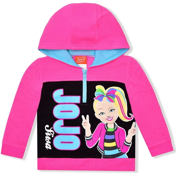 Jojo Siwa Girls Single Character Half Zip Up Hoodie, 4-6X
