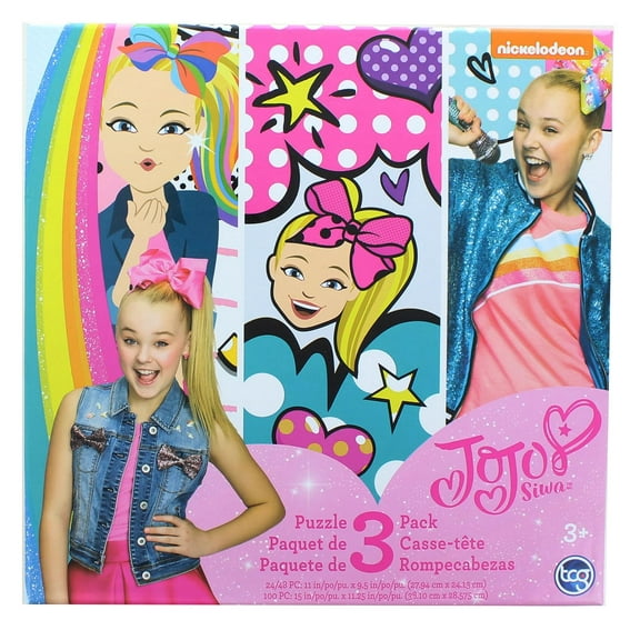 Jojo Siwa Jigsaw Puzzle 3 Pack | 24, 48, & 100 Pieces