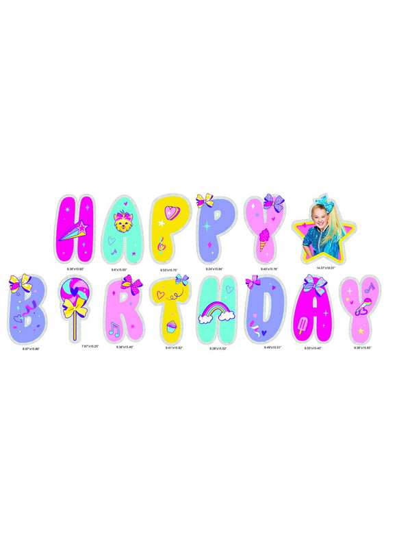 Jojo Siwa Nickelodeon Happy Birthday Yard Sign, 14 pcs, Stakes Included, Party Decoration