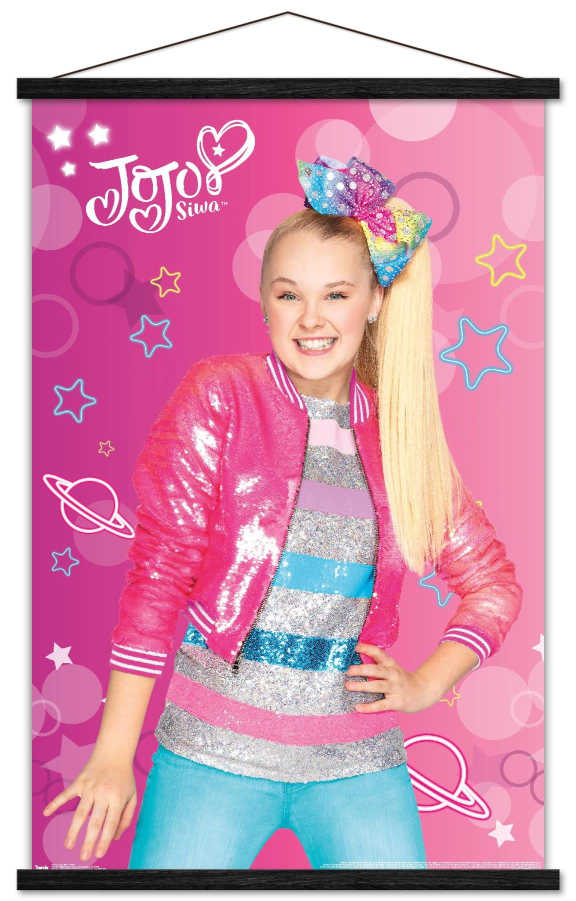 Jojo Siwa Pink Wall Poster with Wooden Frame, 22.375" x 34