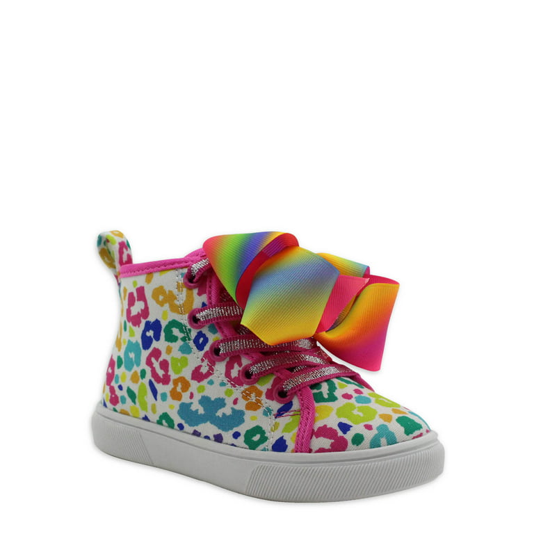 Jojo Siwa Rainbow Leopard Print Fashion High Top Sneaker (Toddler Girls)