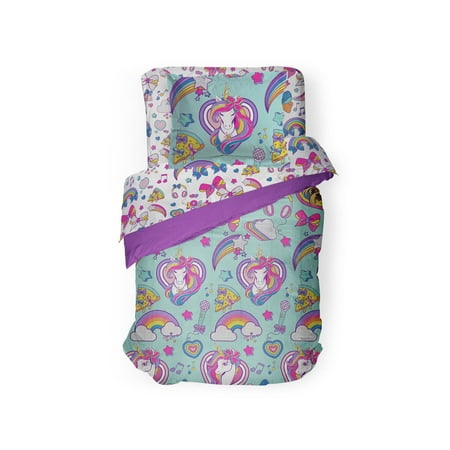 Jojo Siwa Retro Rainbow 5 Piece Twin Bed-in-a-Bag, 100% Microfiber