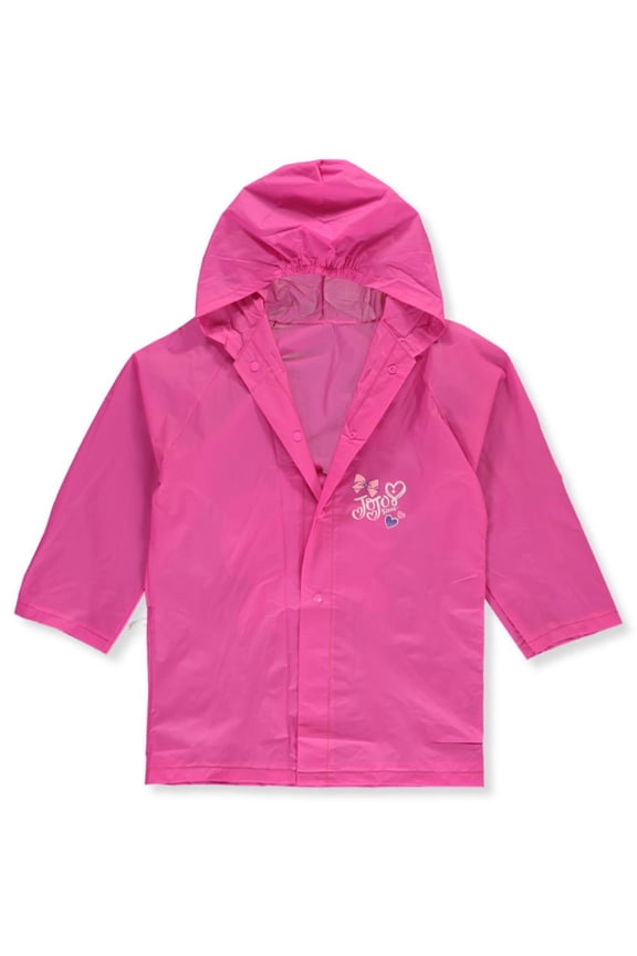 Snap Placket Hooded Rain Jacket