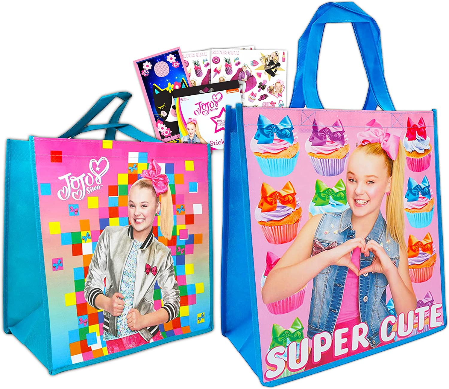 Jojo Siwa Tote Bag Set - 2 Pack Party Favor Bag for Kids Nick Jr Jojo