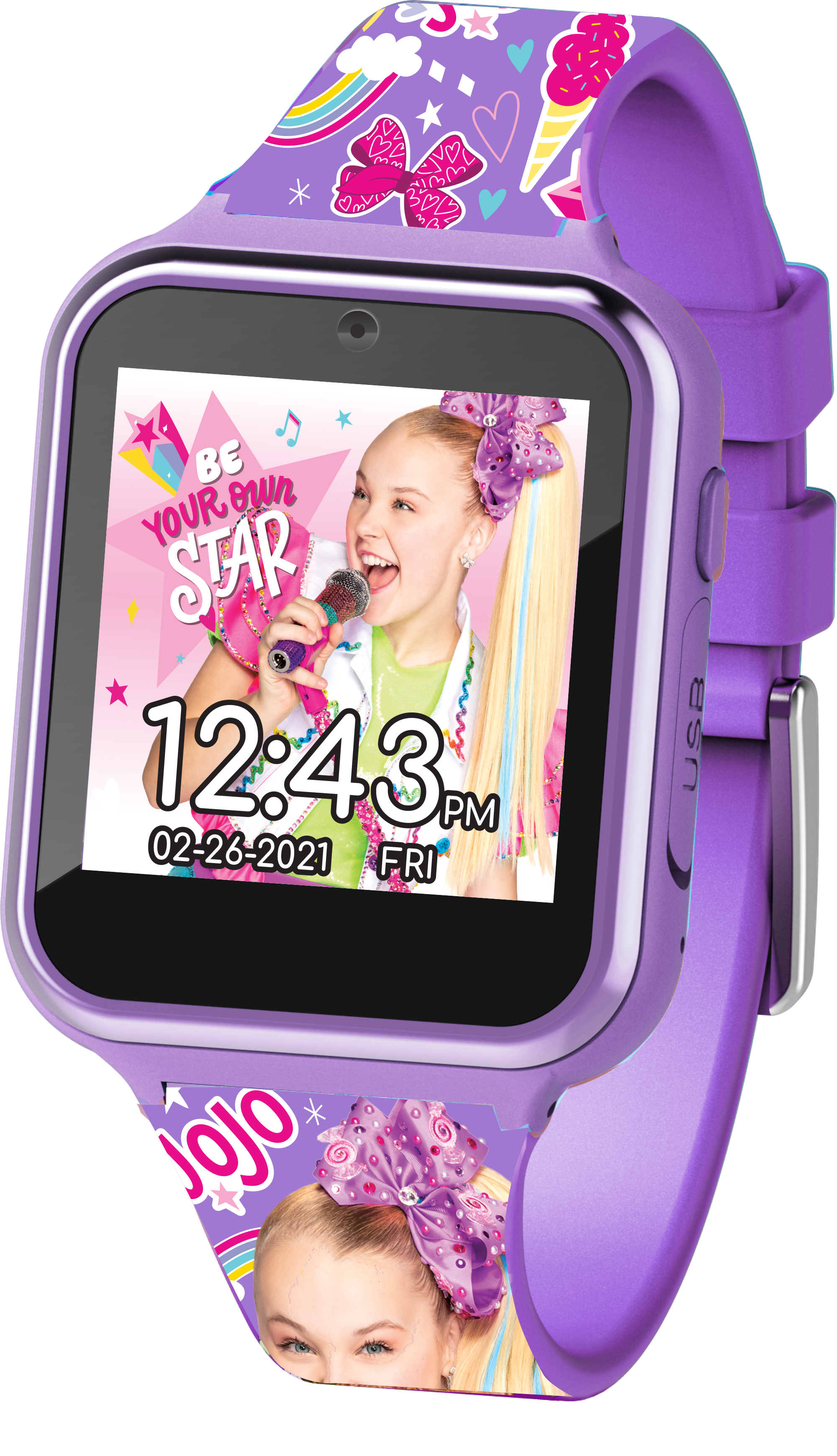 Jojo Siwa Unisex Child iTime Interactive Smart Watch with Silicone Strap 40mm in Purple (JOJ4327WM) - image 1 of 2