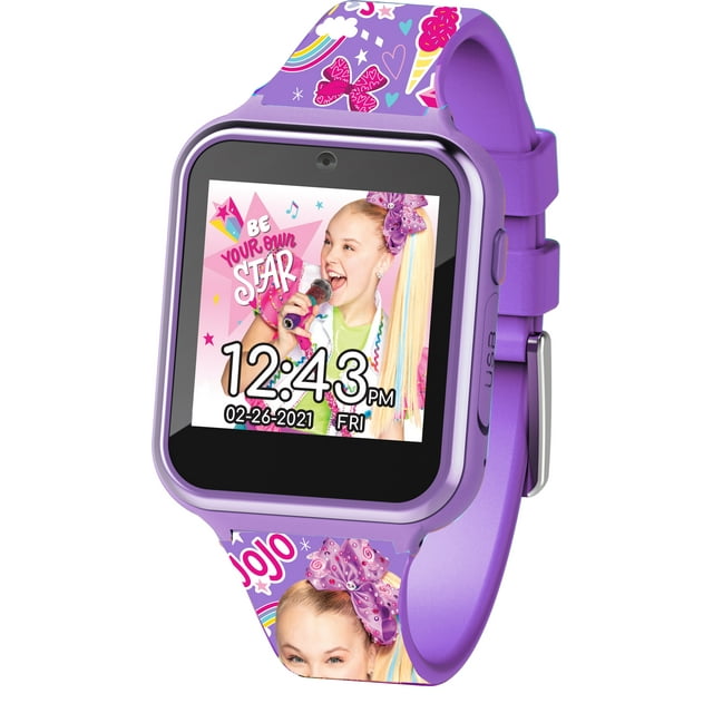 Jojo Siwa Unisex Child iTime Interactive Smart Watch with Silicone Strap 40mm in Purple (JOJ4327WM)