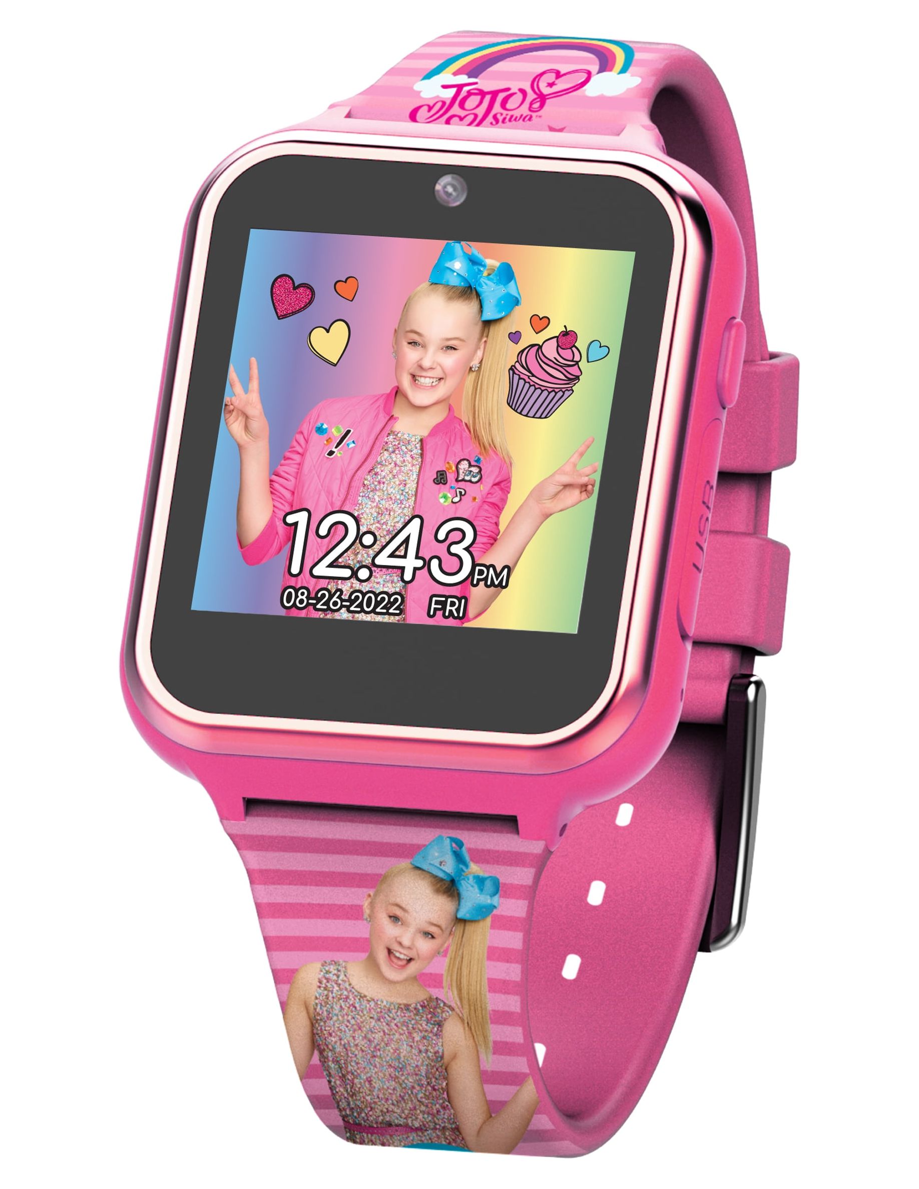 Jojo Siwa iTime Unisex Child Interactive Smart Watch 40mm in Pink with Silicone Strap (JOJ4128) - image 1 of 5
