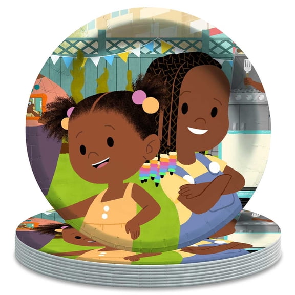 Jojo and Gran Themed Birthday Disposable Tableware - 7 Inch Paper Plates Party Supply Decorations