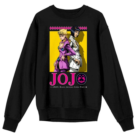 Jojo's Bizarre Adventure Adult Black Crew Neck Long Sleeve Sweatshirt - Medium