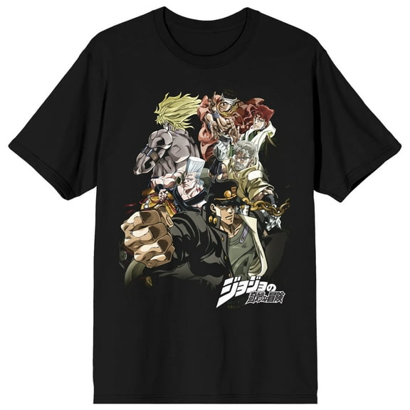 Jojo's Bizarre Adventure Character Art Men's Black T-shirt-Large