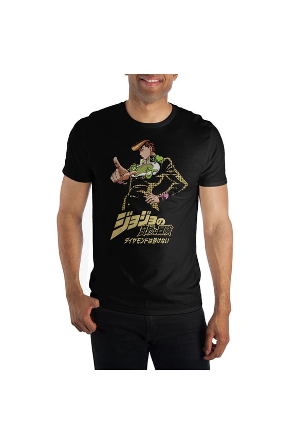 Jojo's Bizarre Adventure Diamond is Unbreakable Josuke Black Short-Sleeve T-Shirt-Large