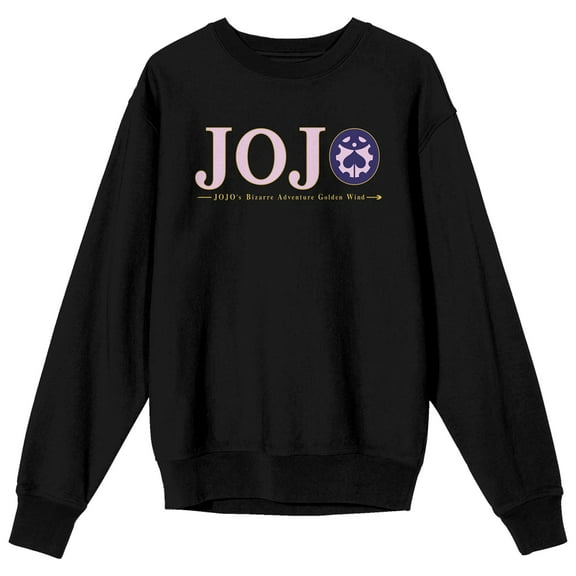 Jojo's Bizarre Adventure Giorno & Bucciarati Back-to-back Pose Adult Black Crew Neck Long Sleeve Sweatshirt-XL