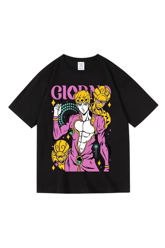 Jojo's Bizarre Adventure T-Shirt Golden Wind Giorno Giovanna & Yoshikage Kira Graphic T-Shirt for Fans
