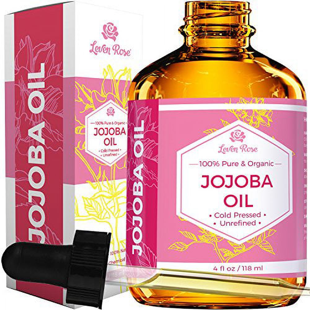 Jojoba Oil by Leven .. Rose, Pure Cold Pressed .. Natural Unrefined Moisturizer for .. Skin Hair