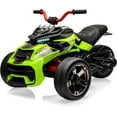 thumbnail image 1 of Jojoka 12V Kids ATV Ride On Car, 2024 New Battery Powered Ride on Toys, 3 Wheelers Off-road Electric Vehicle with Bluetooth Audio,High/Low Speed, LED Headlights, Battery Indicator & Radio, Green, 1 of 8