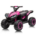 thumbnail image 1 of Jojoka 12V Kids ATV Ride on Car, 4 Wheeler Off-Road Quad, Battery Powered Electric Fun Toys Vehicle with Remote Control, Music, High/Low Speeds, LED Lights, Treaded Tires, for 3-8 Years Old, Pink, 1 of 7