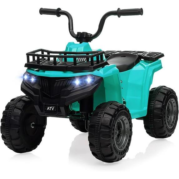 Jojoka 12V Kids ATV Ride On Car, Battery Powered Electric Ride On Toys for Toddlers with LED Lights, Music, High/Low Speeds, Treaded Tires, for 3-6 Years Old Boys & Girls, Green