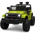thumbnail image 1 of Jojoka 12V Ride-On Truck Car for Kids, Battery Powered Electric Toys with Parent Remote Control, 4x4, LED Lights, Bluetooth, 2 Speeds, for 3-6 Years Old, Green, 1 of 9