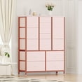 thumbnail image 1 of Jojoka 15-Drawers Dresser for Bedroom, Metal Frame and Wood Top Storage Organizer Cabinet with Fabric Drawers for Living Room, Pink, 1 of 8