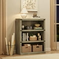 thumbnail image 1 of Jojoka 3 Tier Bookcase, Farmhouse Book Shelf with Storage Open Display Bookshelves, 40" Low Book Case Wooden 3 Shelf Bookcase Home Decor Furniture for Home Office, Living Room, Bed Room - Grey, 1 of 7